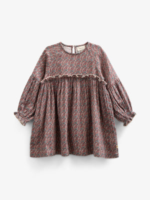 Kjole i Printet Bomuld - Kids - Rose / Green | 100728 Maggie