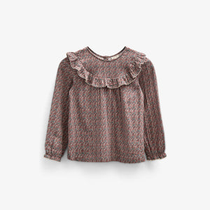 Vendbar Bluse i Printet Bomuld - Tween - Rose / Green | 100732 Maggie