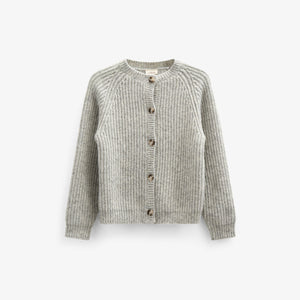 Cardigan i Uldmix - Kids - Grey Melange | 100746 Cork
