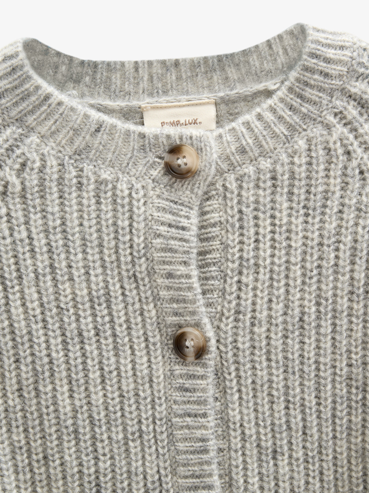 Cardigan i Uldmix - Kids - Grey Melange | 100746 Cork