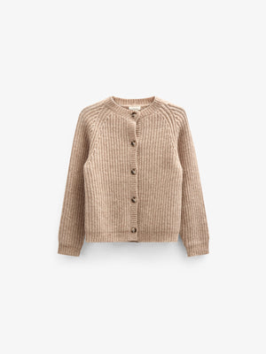 unisex Cardigan i Uldmix - Kids - Beige Melange | 100748 Cork
