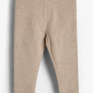 Leggings i plysjersey - Little - Beige Melange