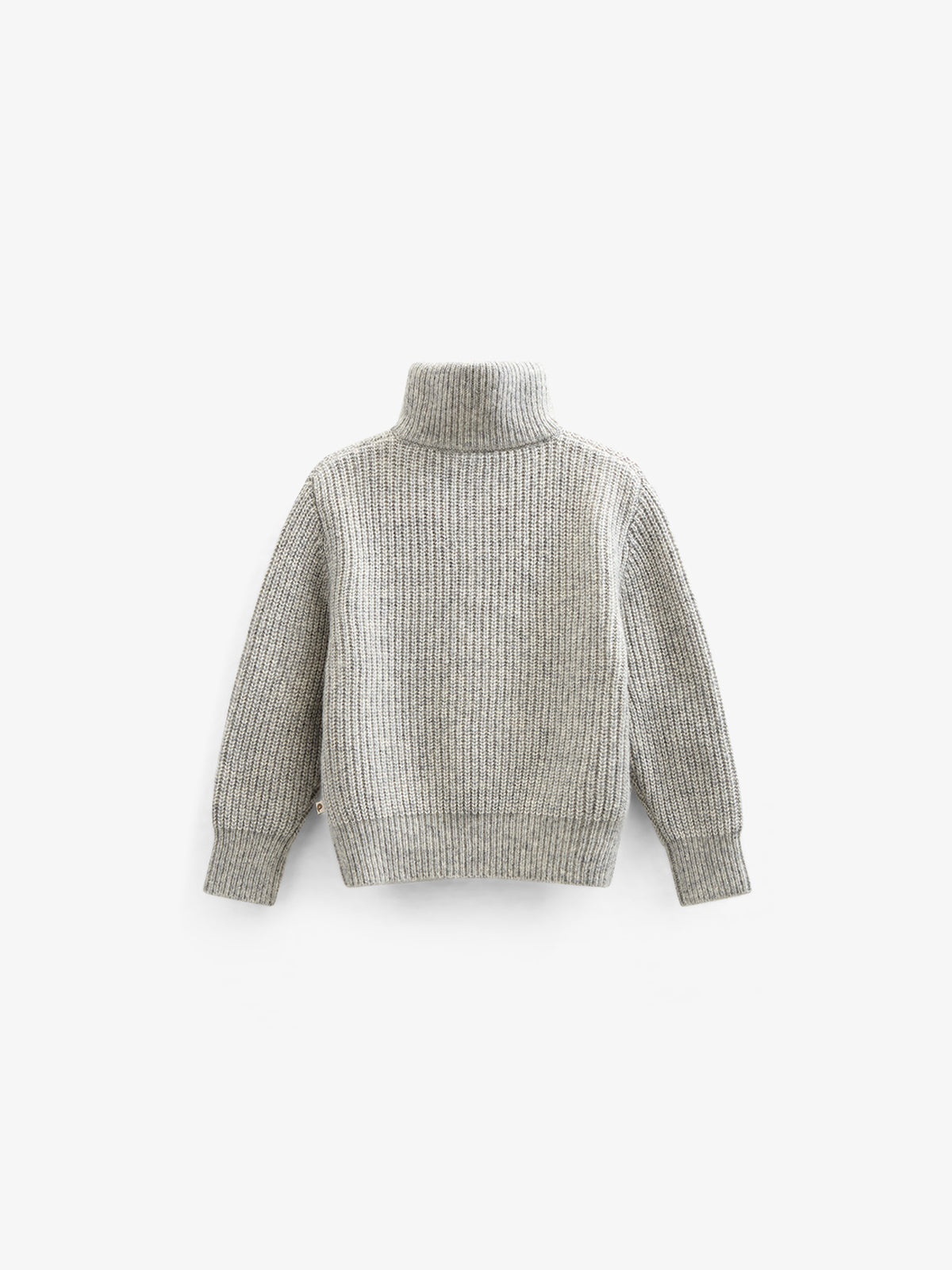 Sweater i Uldmix med kort lynlås - Kids - Grey Melange | 100752 Adam