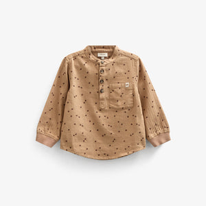 Skjorte i sildebensvævet Bomuld m. Print - Kids - Light Brown | 100760 Edward