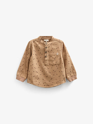 Skjorte i sildebensvævet Bomuld m. Print - Kids - Light Brown | 100760 Edward