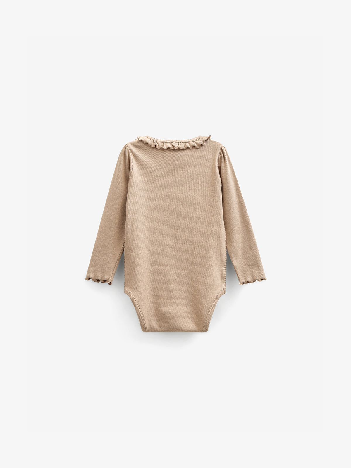 Langærmet Rib Bodysuit i Modal med picot-kant - Kids - Caffe Latte | 100784 Mia