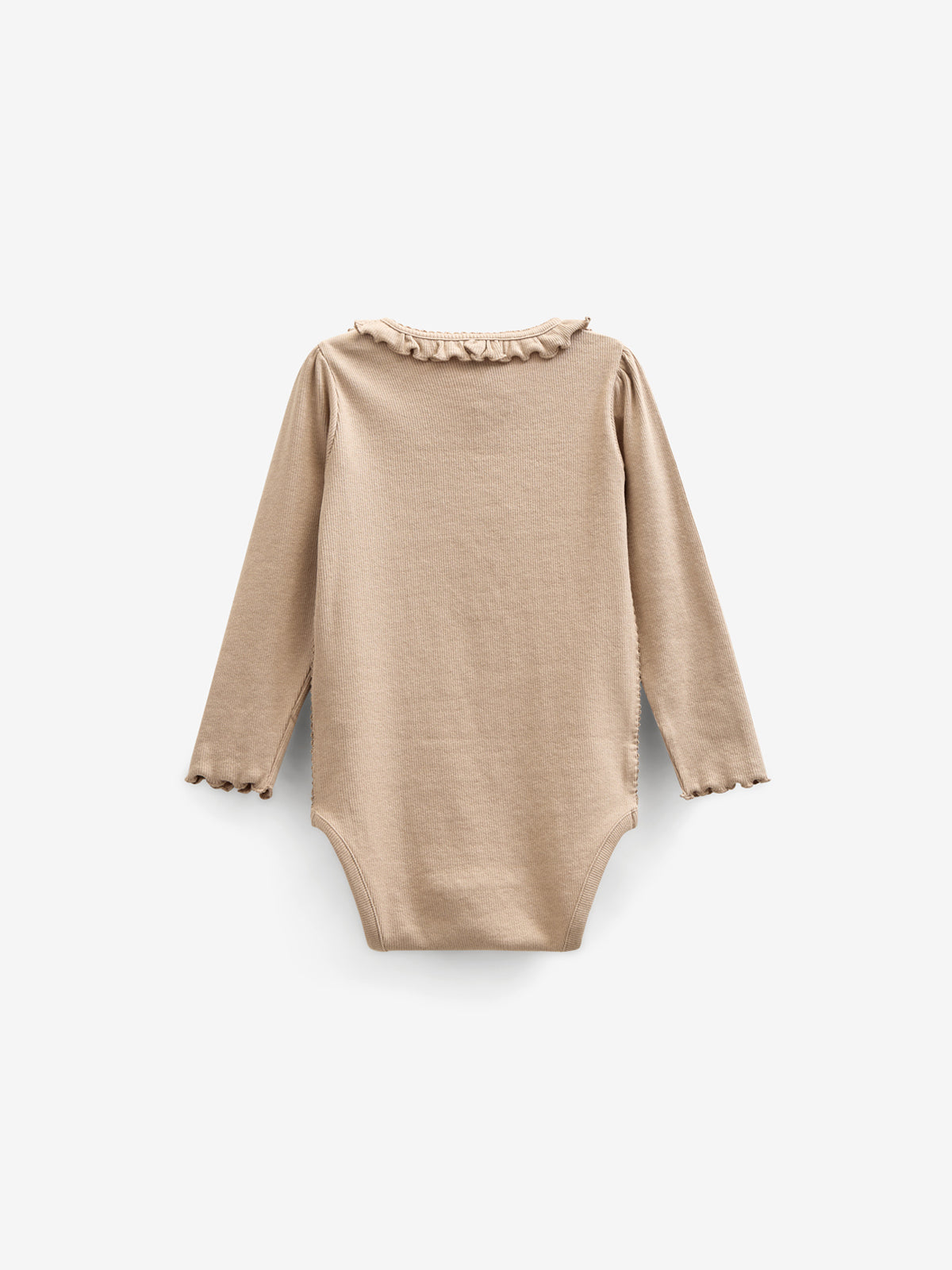 Langærmet Rib Bodysuit i Modal med picot-kant - Kids - Caffe Latte | 100784 Mia