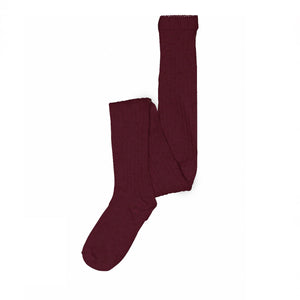 MP Rib Strømpebukser i uld - All - Burgundy | 100879 MP Wool tights