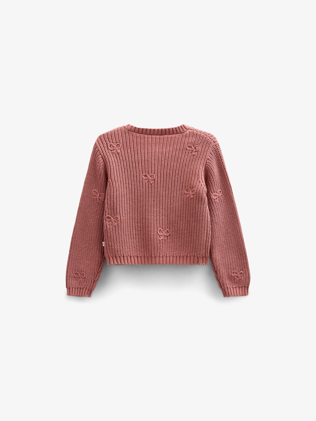 Cardigan i bomuldsstrik med sløjfer - Tween - Old Rose | 100793 Freya