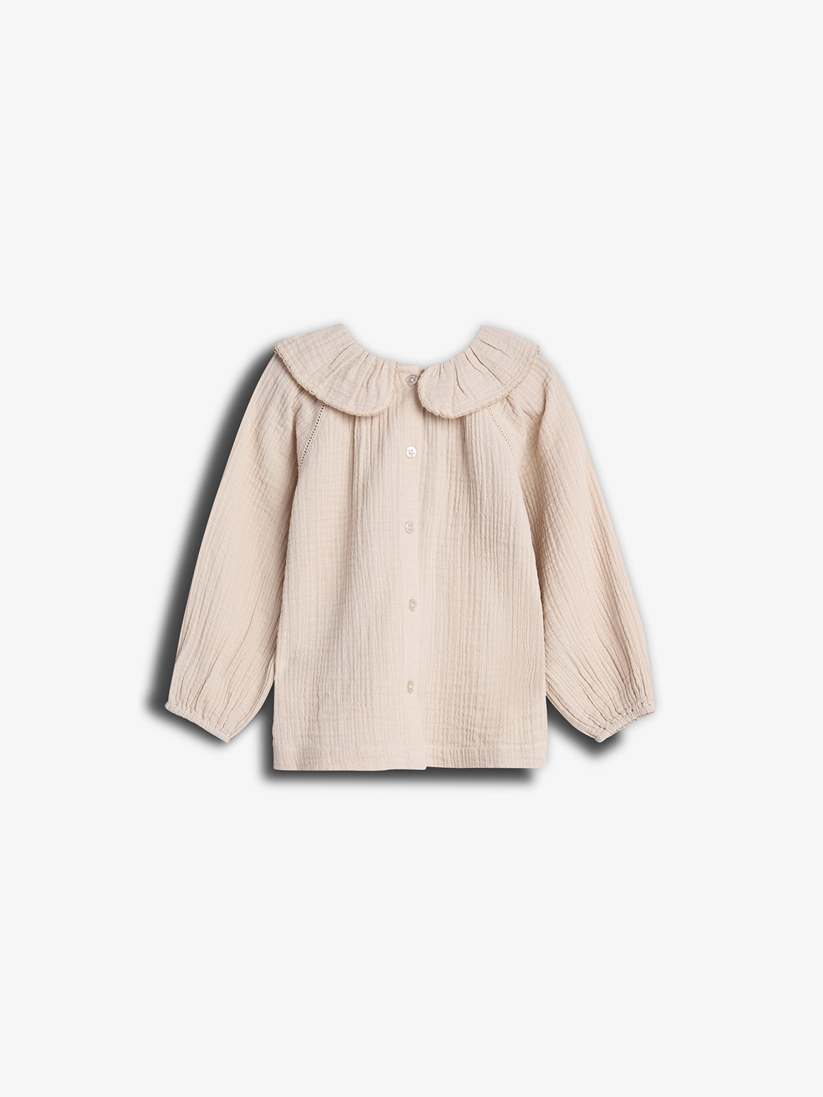 Bluse i Musselin med krave - Kids - Lys Beige | 100237 Ella