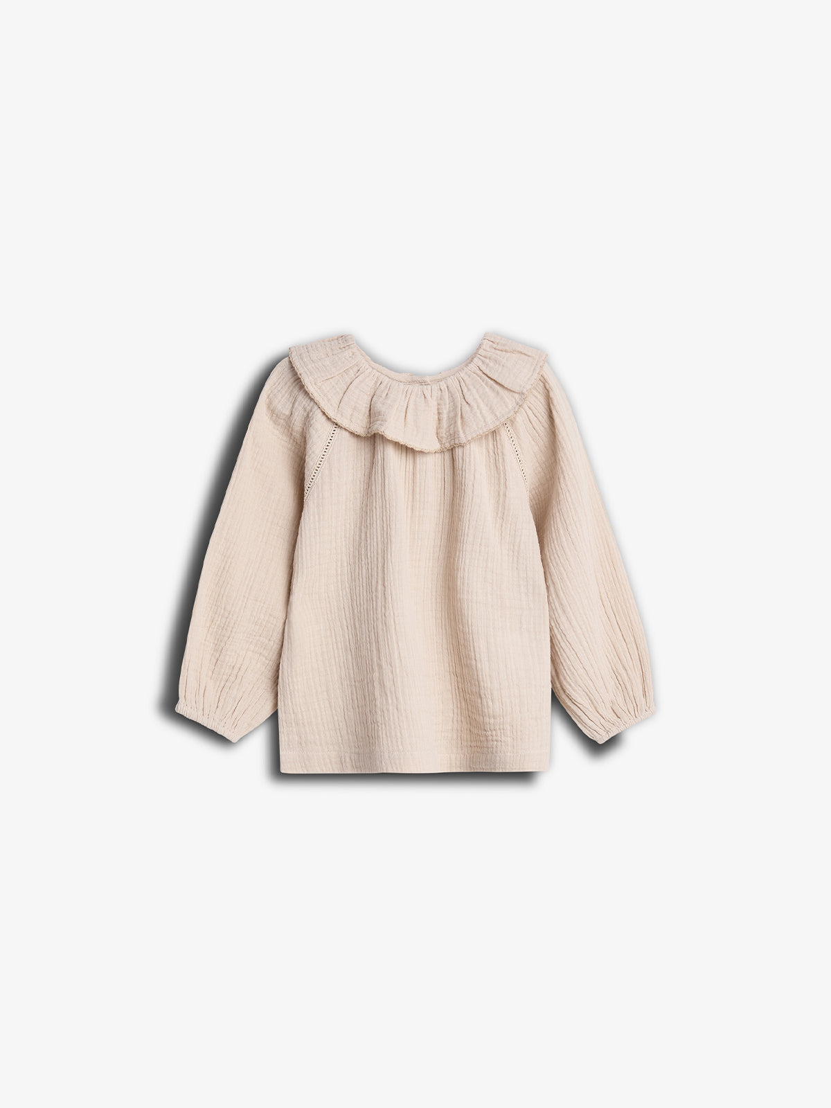 Bluse i Musselin med krave - Kids - Lys Beige | 100237 Ella