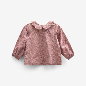 Bluse i bomulds-poplin med Print og Krave - Kids - Vintage Red | 100799 Allie