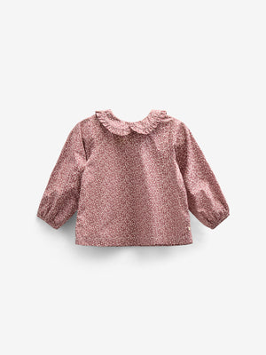 Bluse i bomulds-poplin med Print og Krave - Kids - Vintage Red | 100799 Allie