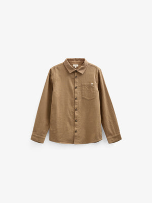 Skjorte i sildebensvævet Bomuld - Tween - Light Brown | 100804 Edward