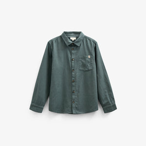 Skjorte i sildebensvævet Bomuld - Tween - Dark Dusty Green | 100805 Edward