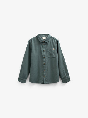 Skjorte i sildebensvævet Bomuld - Tween - Dark Dusty Green | 100805 Edward