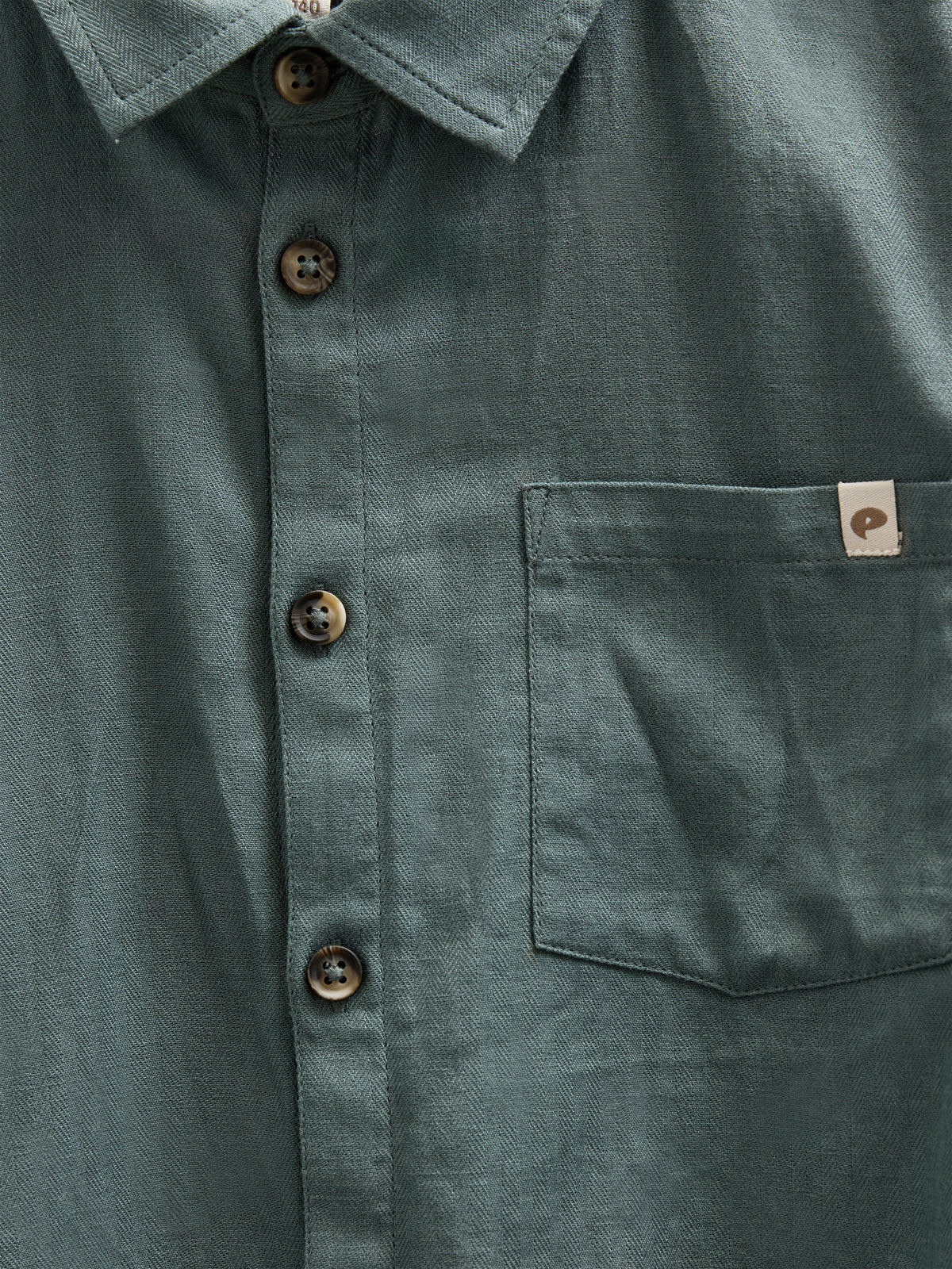 Skjorte i sildebensvævet Bomuld - Tween - Dark Dusty Green | 100805 Edward