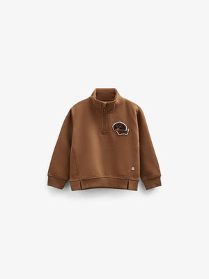 Sweatshirt med kort lynlås - Kids - Coffee | 100808 Tristan
