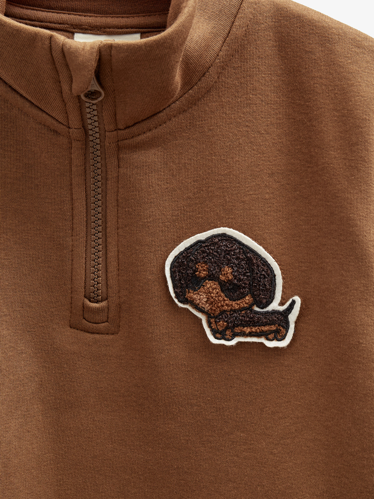 Sweatshirt med kort lynlås - Kids - Coffee | 100808 Tristan