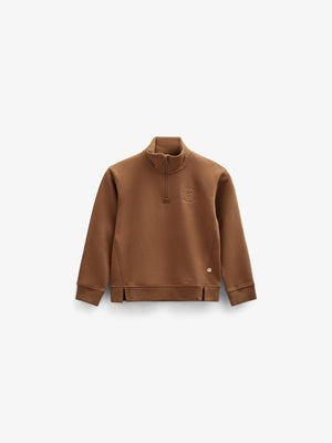 Sweatshirt med kort lynlås - Tween - Coffee | 100809 Tristan