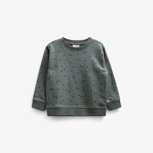 Jersey-bluse med Print - Kids - Dark Green Melange | 100820 Tyler