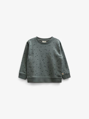 Jersey-bluse med Print - Kids - Dark Green Melange | 100820 Tyler