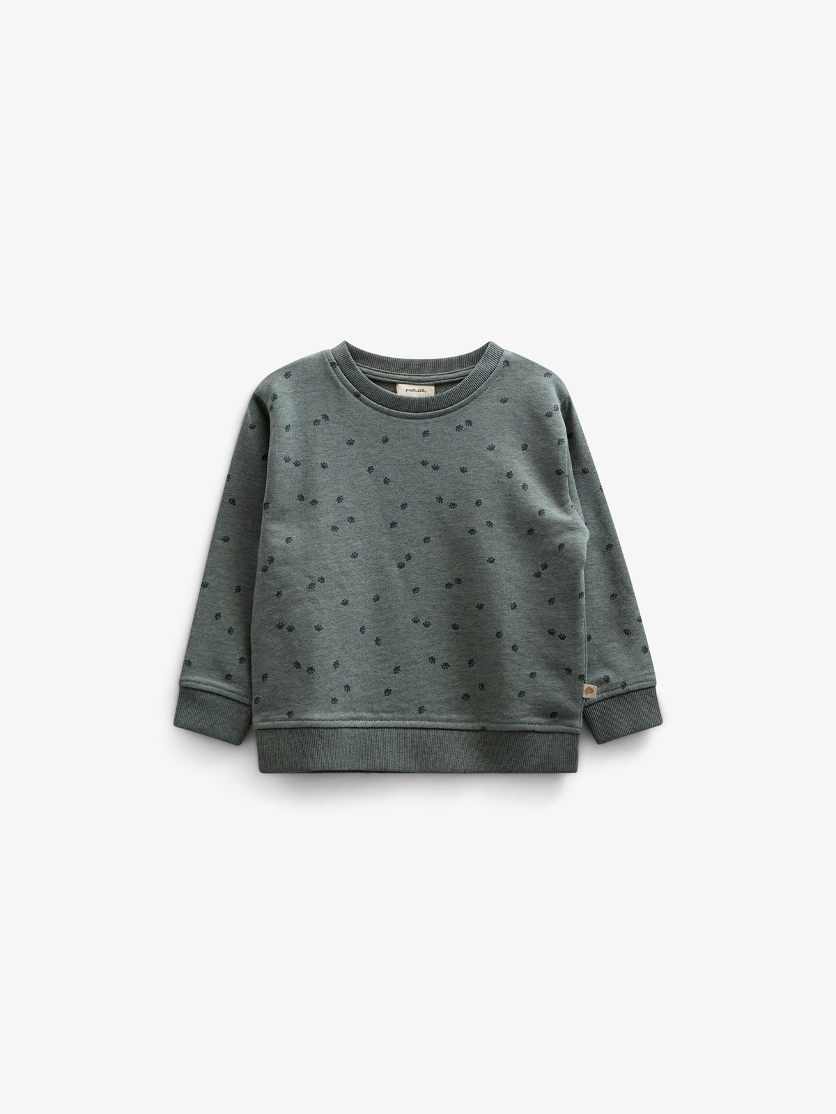 Jersey-bluse med Print - Kids - Dark Green Melange | 100820 Tyler