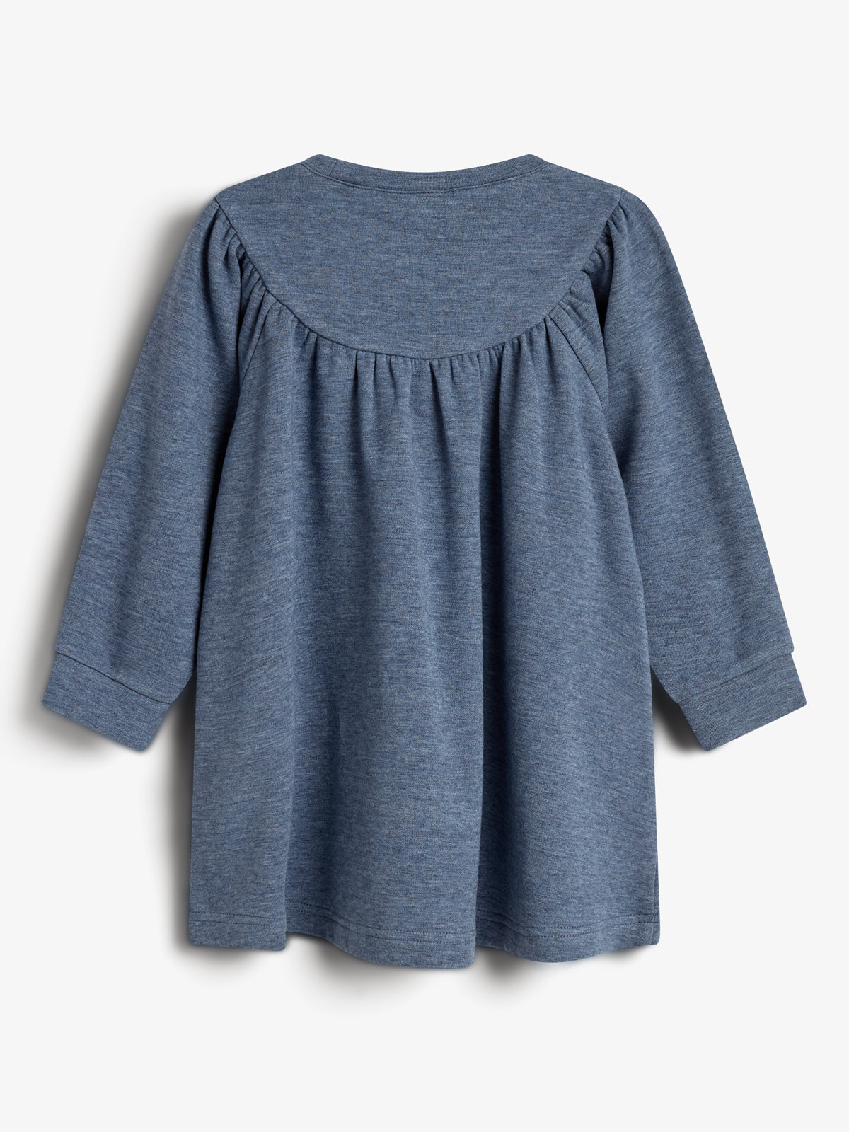 Kjole i plysjersey - Little - Blue Melange