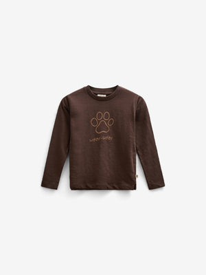 Langærmet T-shirt i Slub Jersey - Kids - Chocolate | 100832 Kevin