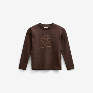 Langærmet T-shirt i Slub Jersey - Kids - Chocolate | 100832 Kevin