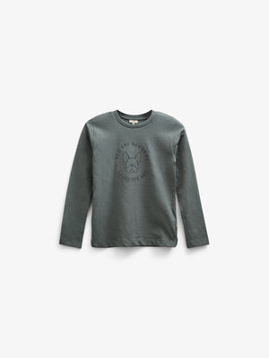Langærmet T-shirt i Slub Jersey - Tween - Dusty Dark Green | 100835 Kevin