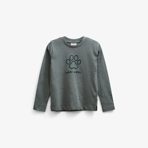 Langærmet T-shirt i Slub Jersey - Kids - Dusty Dark Green | 100834 Kevin