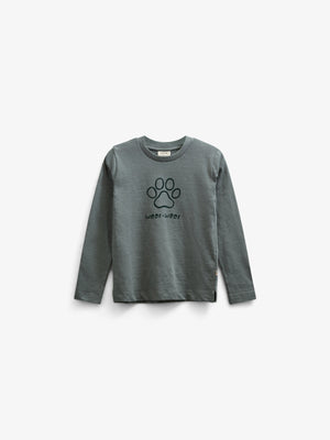 Langærmet T-shirt i Slub Jersey - Kids - Dusty Dark Green | 100834 Kevin