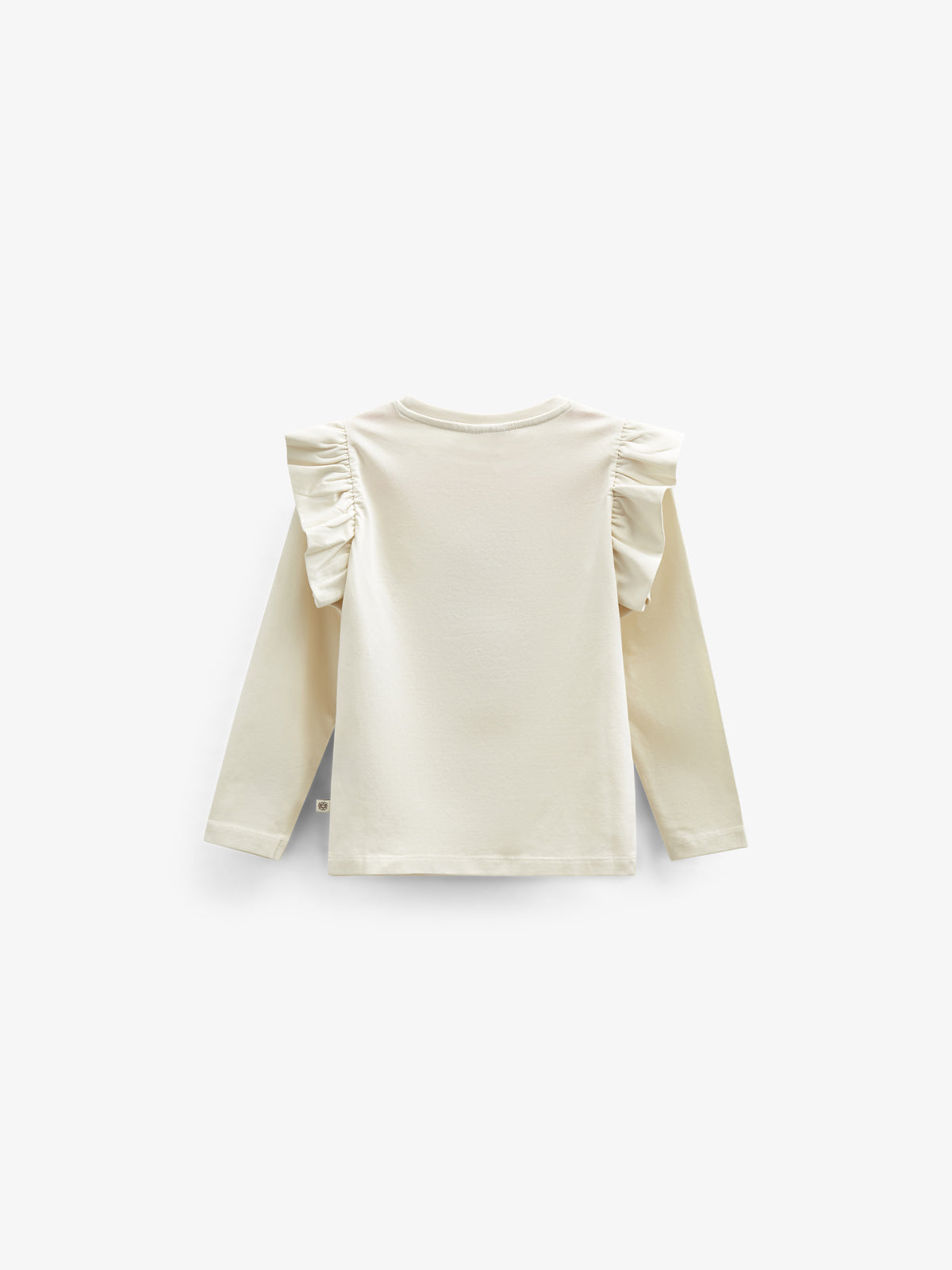 Jersey Bluse med flæseærmer og Print foran - Tween - Off White | 100845 Demi