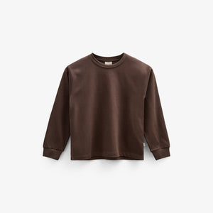 Oversize langærmet T-shirt - Tween - Chocolate | 100852 August