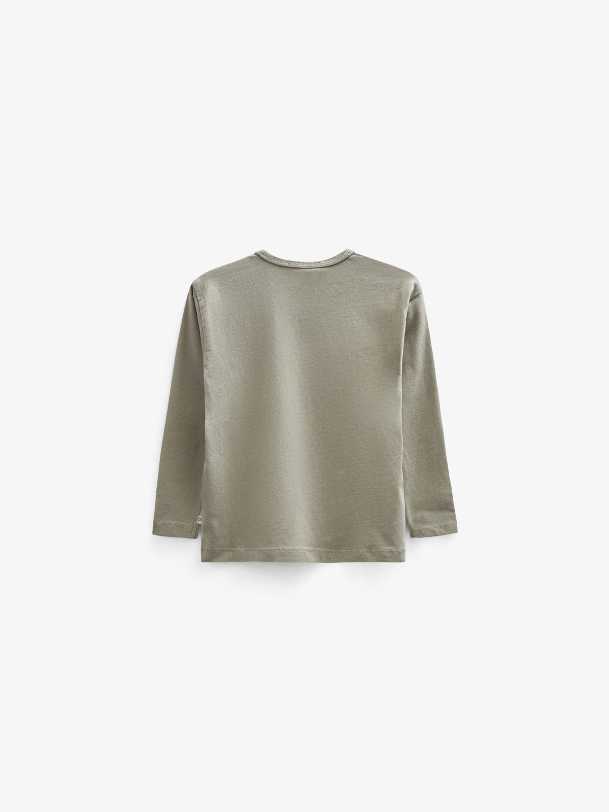 Langærmet T-shirt med Broderi - Kids - Dusty Green | 100856 Brandon