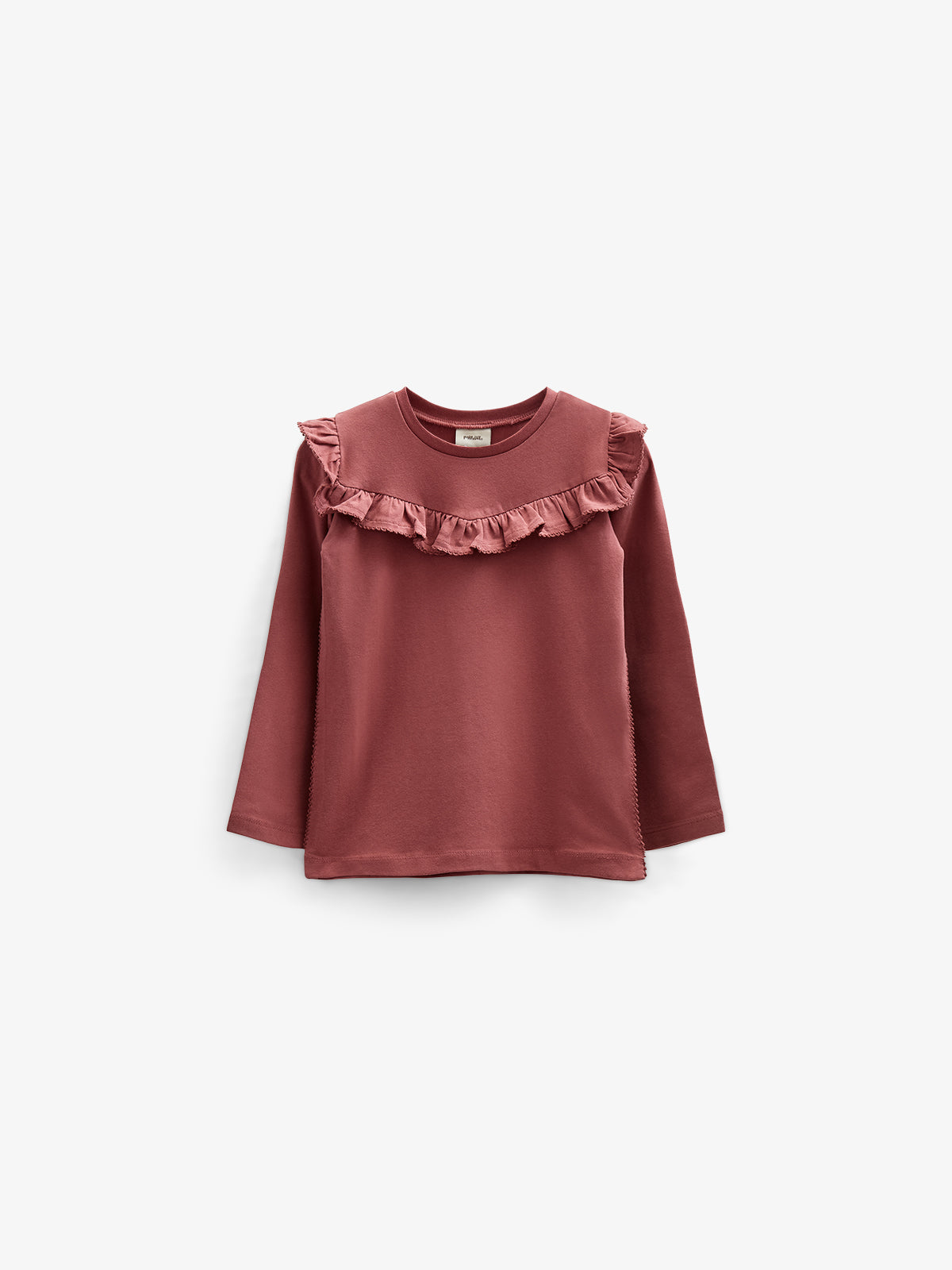 Jersey-bluse med flæser - Tween - Vintage Red | 100861 Talia