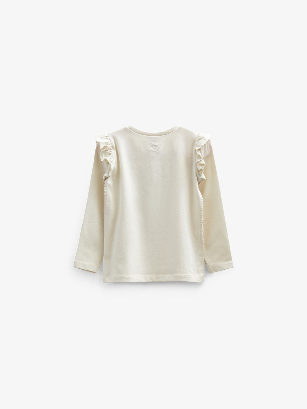 Jersey-bluse med flæser - Tween - Off White | 100863 Talia