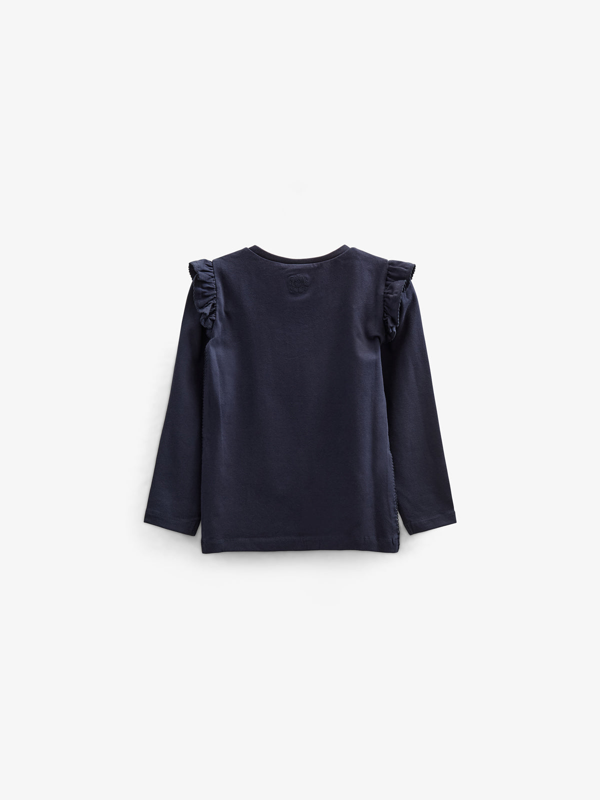 Jersey-bluse med flæser - Tween - Navy | 100865 Talia