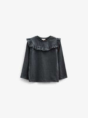 Jersey-bluse med flæser - Tween - Forrest Green | 100867 Talia