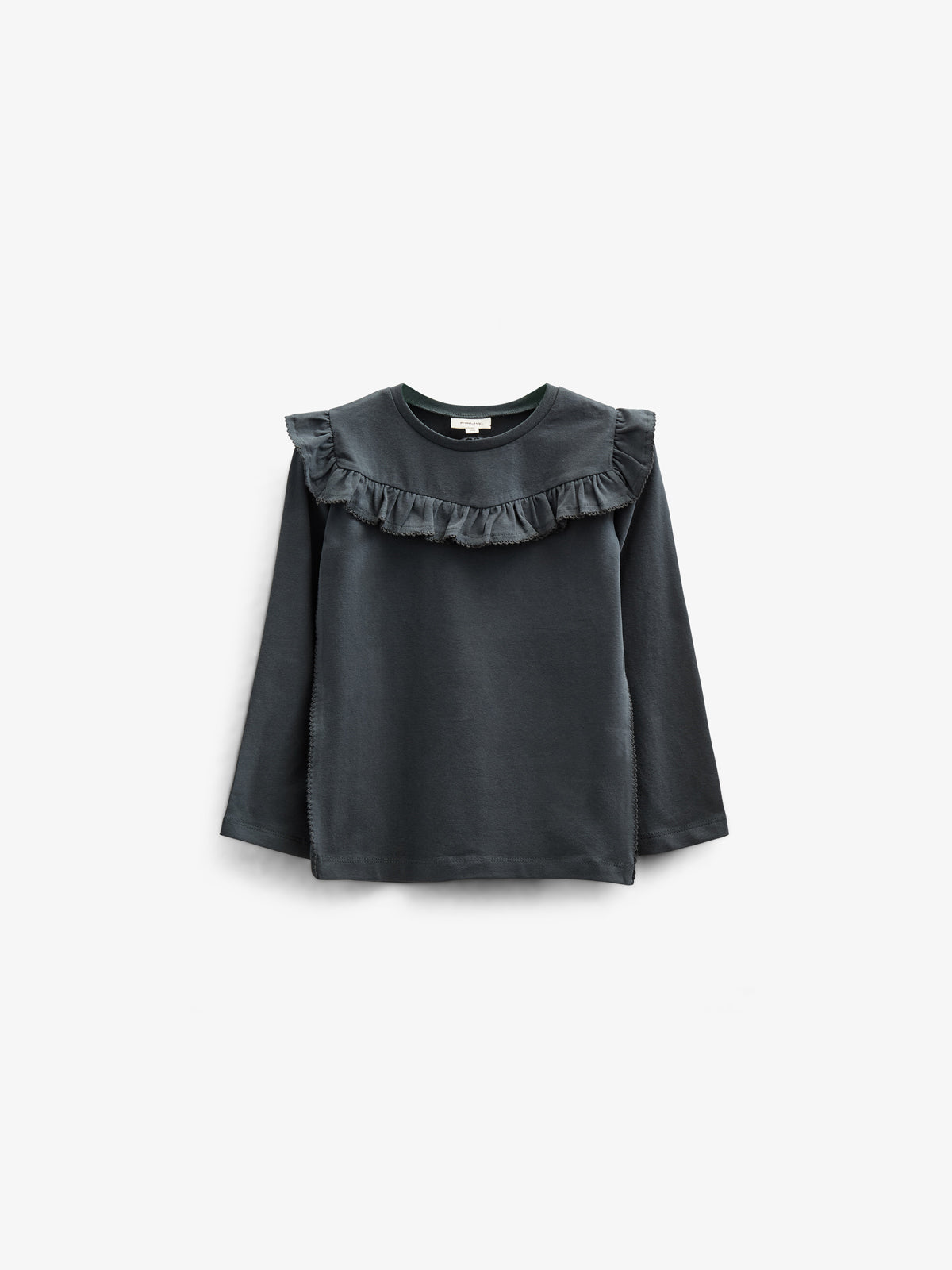 Jersey-bluse med flæser - Tween - Forrest Green | 100867 Talia