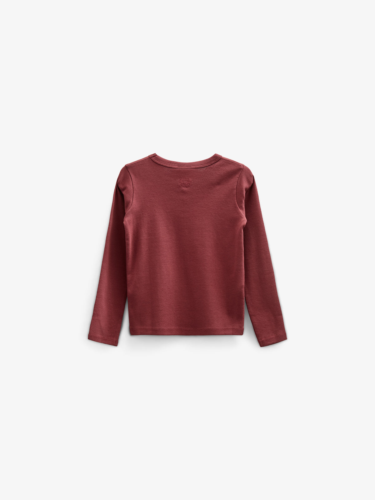 Langærmet T-shirt med brystlomme - Kids - Burgundy | 100868 Sienna