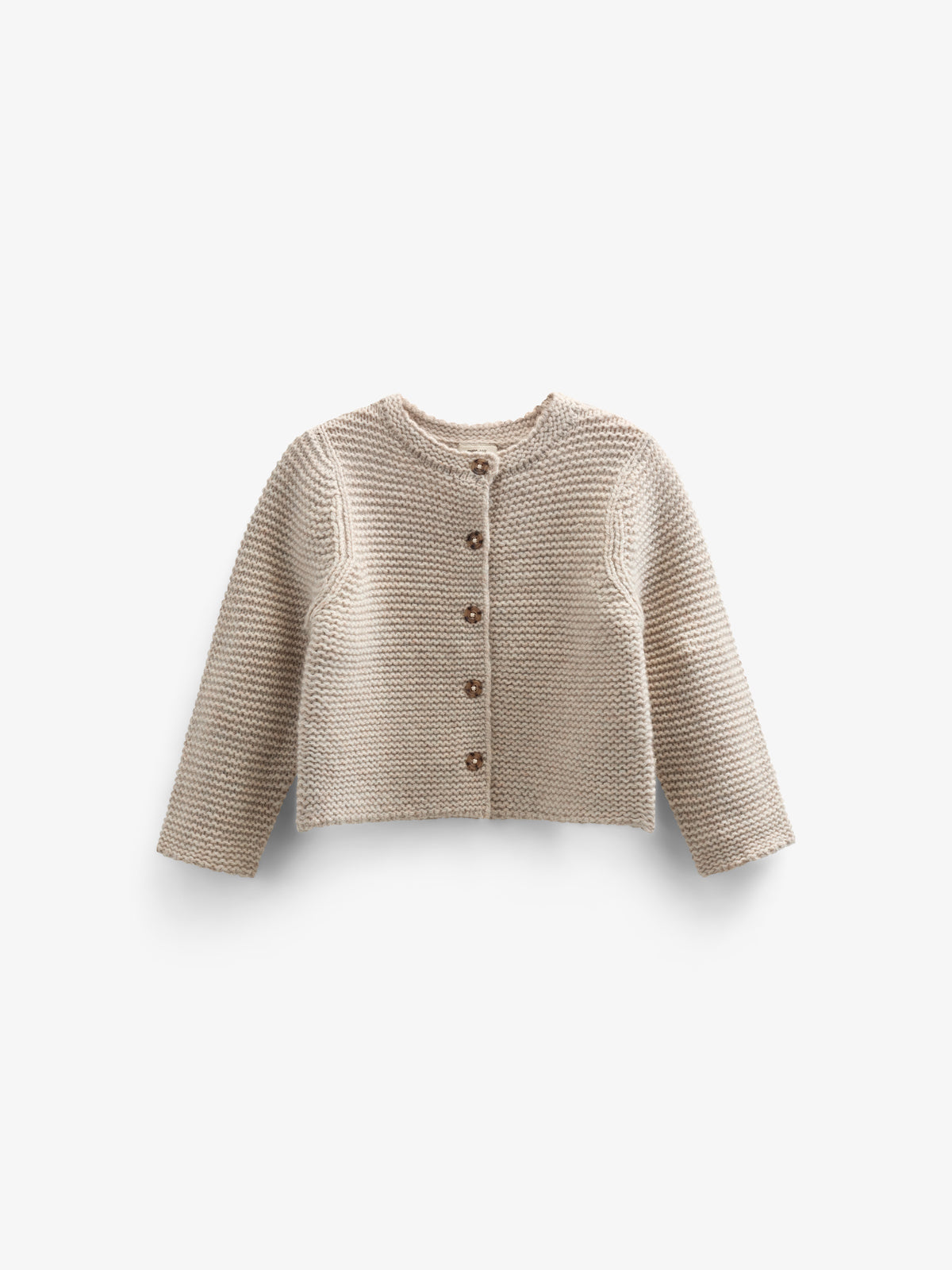 Cardigan i Uldstrik - Kids - Caffe Latte Melange | 100874 Maya