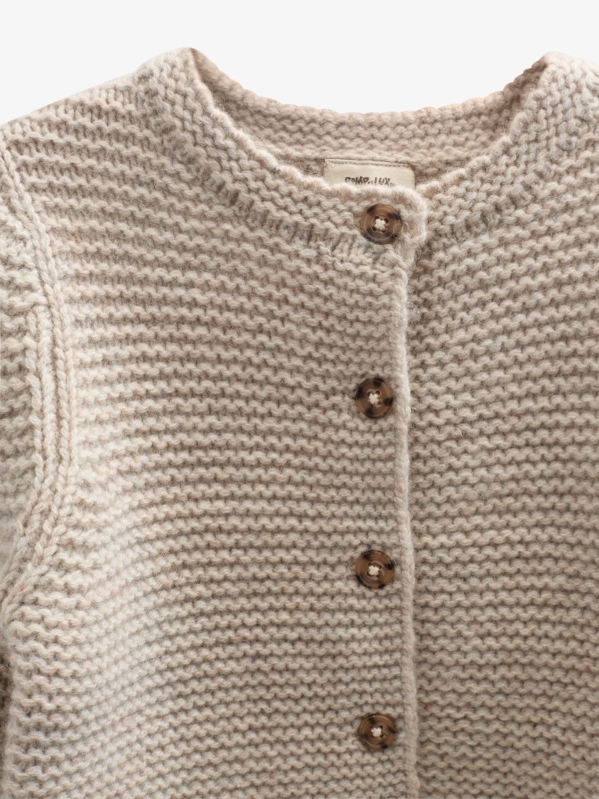 Cardigan i Uldstrik - Kids - Caffe Latte Melange | 100874 Maya