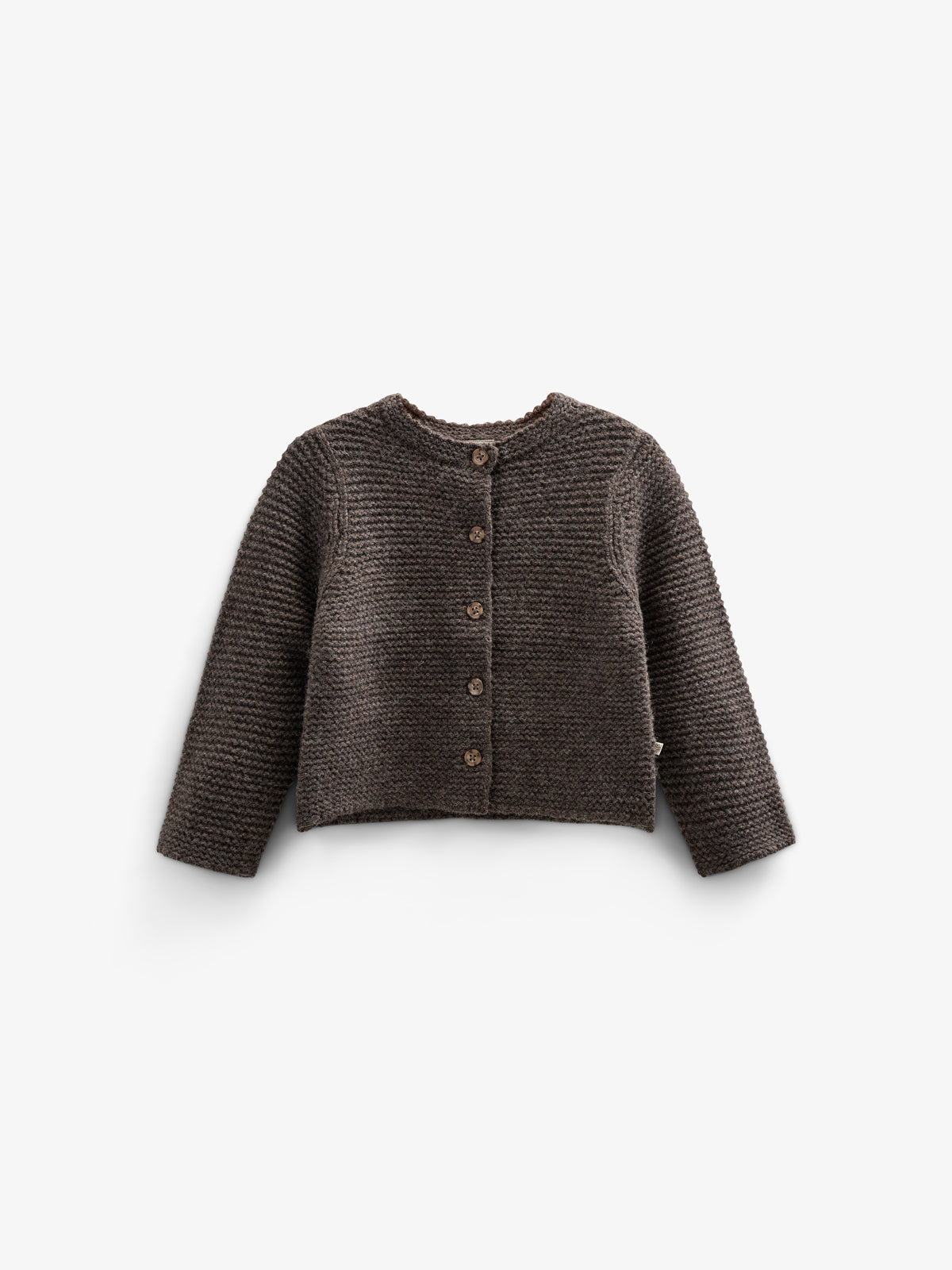 Cardigan i Uldstrik - Kids - Chocolate Melange | 100876 Maya