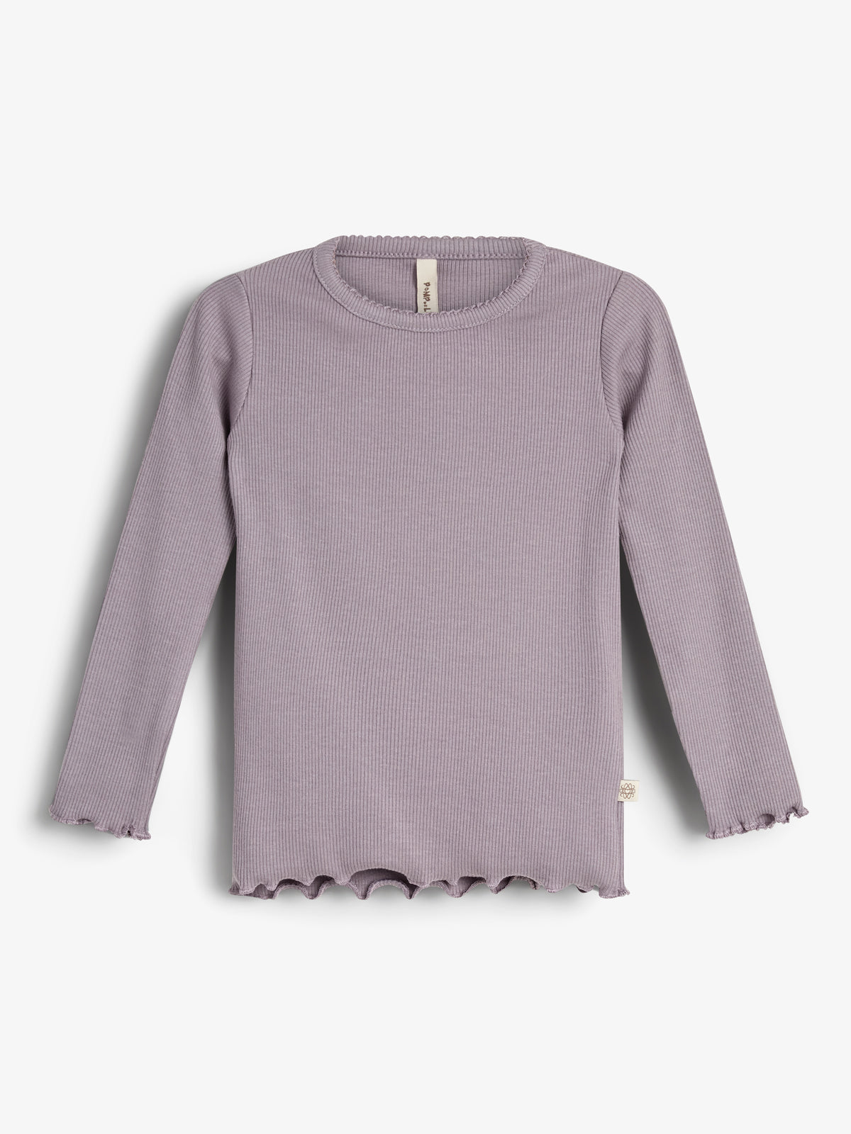 Basic Modal langærmet Rib T-shirt - Little - Dusty Purple
