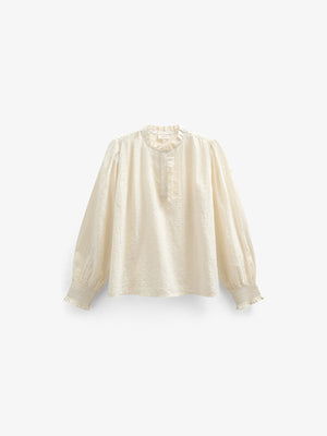 Bomulds-Bluse med stolpelukning - Tween - Off White | 100880 Claire