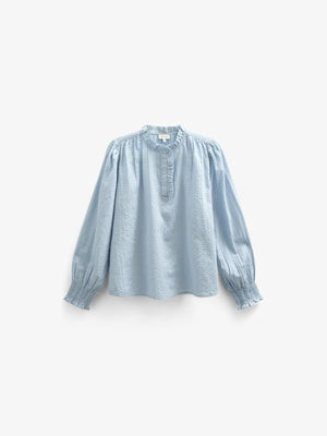 Bomulds-Bluse med stolpelukning - Tween - Light Blue | 100882 Claire
