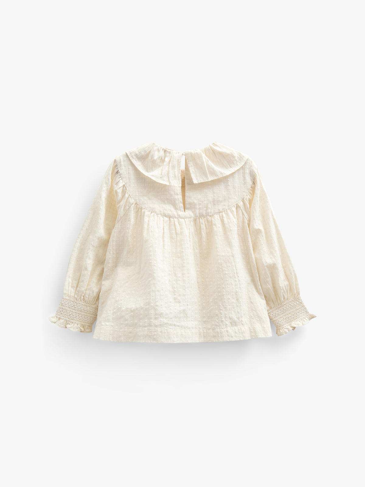 Bomulds-Bluse med krave - Kids - Off White | 100883 Claire