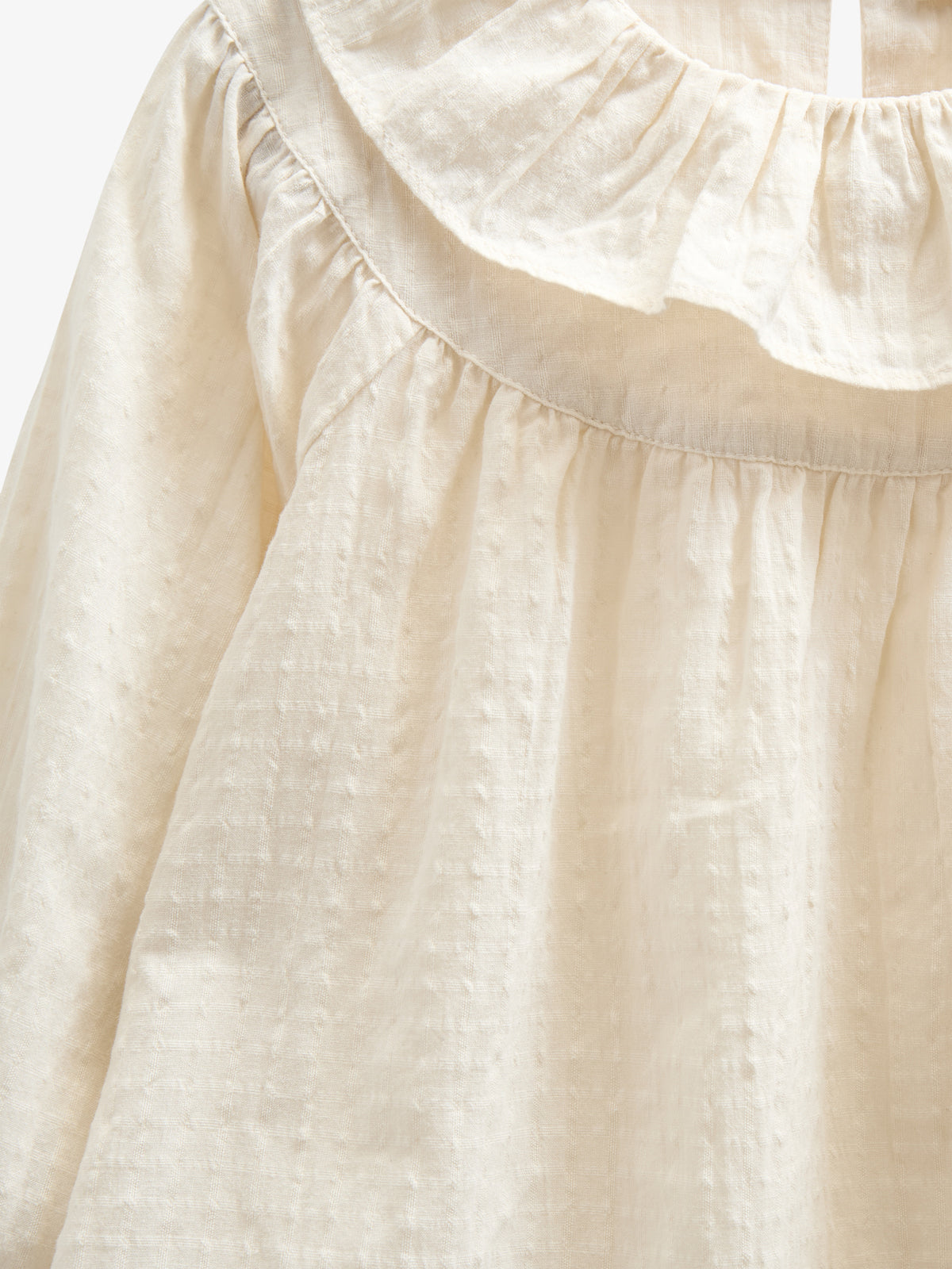 Bomulds-Bluse med krave - Kids - Off White | 100883 Claire